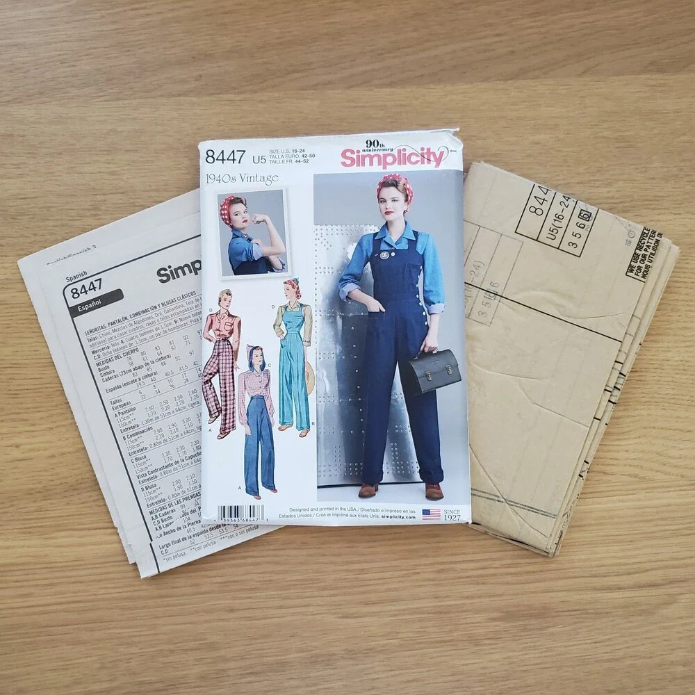 NEW Simplicity Vintage 1940's Pants & Overalls Sewing Pattern